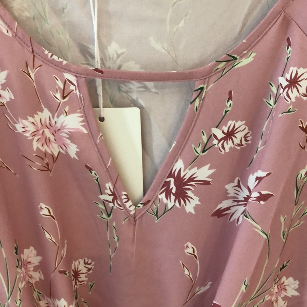 BLOOMCHIC FLORAL KEYHOLE KNOTTED FRONT BLOUSE SIZE 18-20 NWT - Picture 4 of 8